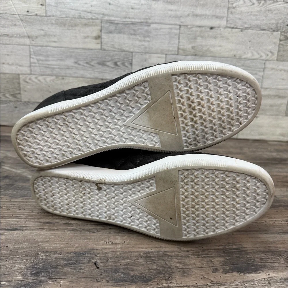 JustFab Stylish Black Quilted Wedge Sneakers - Picture 7 of 9